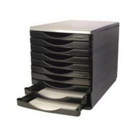 q connect black and grey 10 drawer tower kf02254