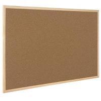 q connect cork board wooden frame 400x600mm kf03566