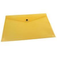 Q-Connect A4 Yellow Polypropylene Popper Folder Pack of 12 KF03595