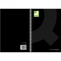 Q-Connect Wirebound A4 Hardback Notebook 160 Pages Black Pack of 3