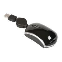 Q-Connect Black Retractable Cord Mini-Mouse KF04369