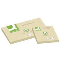 Q-Connect Repositionable Recycled 76 x 76mm Yellow Quick Notes Pack of