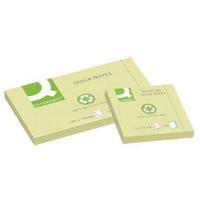 Q-Connect Repositionable Recycled 76 x 127mm Yellow Quick Notes Pack