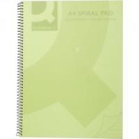 Q-Connect Spiral Bound Polypropylene A4 Notebook 160 Pages Green Pack