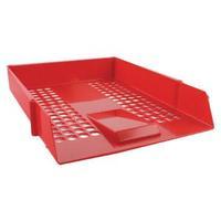 q connect red plastic letter tray cp159kfred