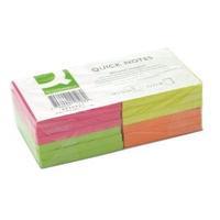 q connect repositionable 76 x 76mm neon quick notes pack of 12 kf10508