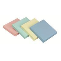 q connect repositionable 76 x 76mm pastel rainbow quick notes pack of