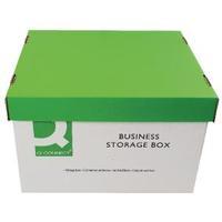 Q-Connect Green and White Business Storage Box 335x400x250mm Pack of