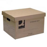 q connect brown storage box 335x400x250mm kf21665