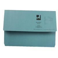 q connect foolscap blue document wallet pack of 50 kf23011