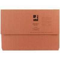 q connect foolscap orange document wallet pack of 50 kf23014