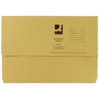 Q-Connect Foolscap Yellow Document Wallet Pack of 50 KF23017