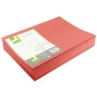 Q-Connect Red Square Cut Folder Lightweight 180gsm Foolscap Pack of