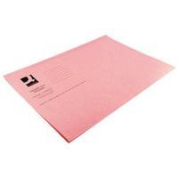 Q-Connect Pink Square Cut Folder Lightweight 180gsm Foolscap Pack of