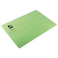 Q-Connect Green Square Cut Folder Lightweight 180gsm Foolscap Pack of