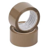 Q-Connect Polypropylene Packaging Tape 50mm x 66m Brown Pack of 6