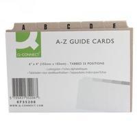 Q-Connect Guide Card 6x4 Inch A-Z Buff Pack of 25 KF35208