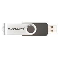 q connect silverblack usb 20 swivel 4gb flash drive kf41511