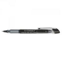 q connect rollerball pen liquid ink 05mm line black pack of 10