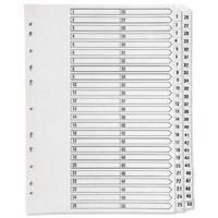 Q-Connect Multi-Punched 1-50 Reinforced White Board A4 Index Clear