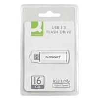 q connect silverblack usb 30 slider 16gb flash drive 43202005 kf16369