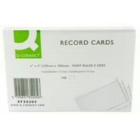 q connect 6x4 inches ruled feint record card white pack of 100