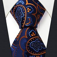 Q8 New Men\'s Neckties Navy Blue Abstract 100% Silk Business Jacquard Woven Handmade Dress