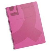 Qconnect Poly Spiral A5 Book Trans Pink - 5 Pack