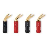 QED Screwloc 6-10mm Gold Plated Spades (4 Pack)