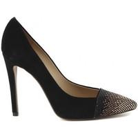 qeste decolte camoscio nero womens court shoes in multicolour