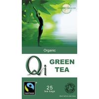 qi organic fairtrade green tea 25 bags
