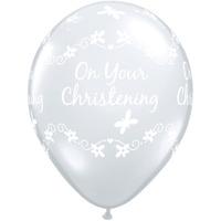 qualatex 11 inch clear latex balloon christening butterflies