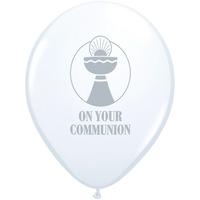 Qualatex 11 Inch White Latex Balloon - On Your Communion