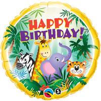 qualatex 18 inch round foil balloon birthday jungle friends
