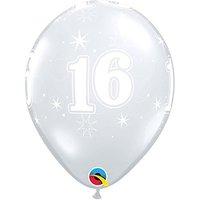 Qualatex 11 Inch Diamond Clear Latex Balloon - 16 Sparkle Around