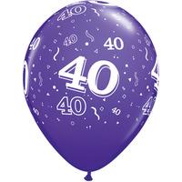 Qualatex 11 Inch Assorted Latex Balloon - Age 40