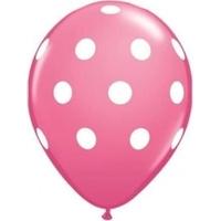 Qualatex 11 Inch Pink Latex Balloon - Big Polka