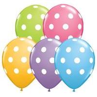 qualatex 11 inch silver latex balloon big polka