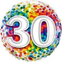 Qualatex Rainbow Confetti Age 21/21st Birthday 18 Inch Foil Balloon