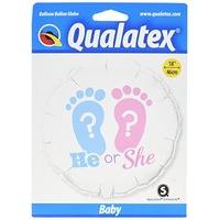Qualatex 18 Inch Foil Balloon - He Or She Footprint
