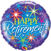 Qualatex 18 Inch Round Foil Balloon - Retirement Colorful Brusts