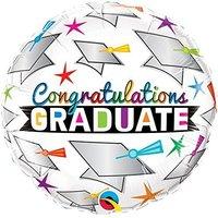 qualatex congratulations graduate cap stars 18 inch foil balloon