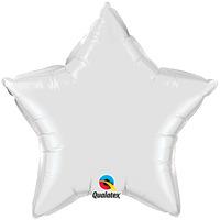 qualatex 36 inch star plain foil balloon white