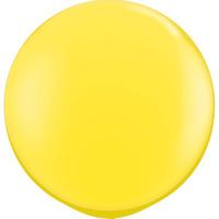 Qualatex 3 Ft Round Plain Latex Balloon - Yellow