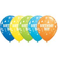 Qualatex 11 Inch Assorted Latex Balloon - Boy