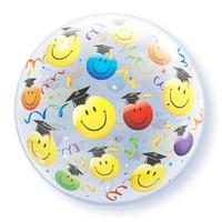 qualatex 22 inch single bubble balloon grad smile faces