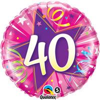 Qualatex 18 Inch Round Foil Balloon - 40 Shining Star Hot Pink