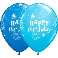 Qualatex 11 Inch Blue Latex Balloon - Birthday Sparkle