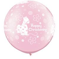 Qualatex 30 Inch Pearl Pink Latex Balloon - Christening Soft Pony