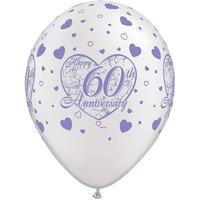 qualatex 11 inch white latex balloon 60th anniversary